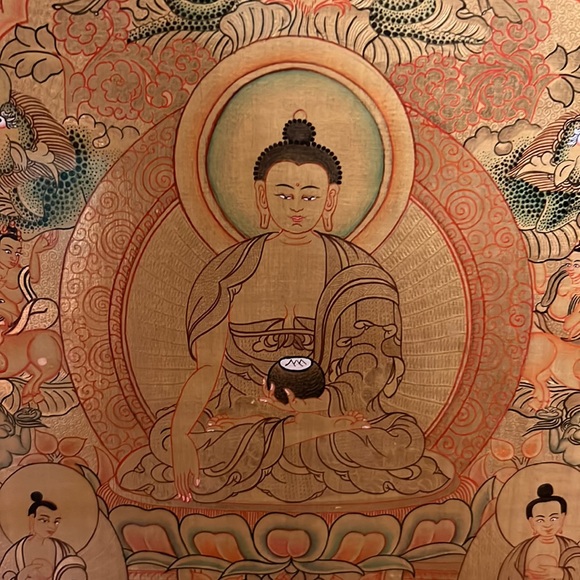 Hand-painted Gold Leaf Buddha—professionally framed in museum glass - Picture 4 of 6